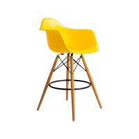Стілець Тауер Вуд Eames барний високий жовтий