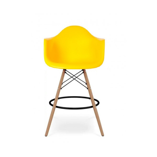 Стілець Тауер Вуд Eames барний високий жовтий