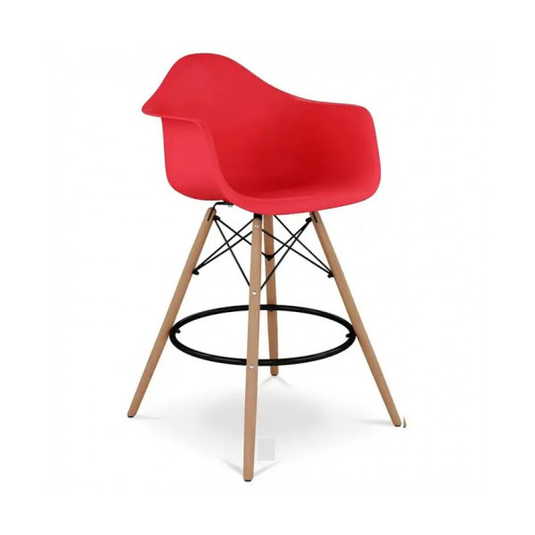 Стілець Тауер Вуд Eames барний високий червоний