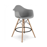 Стілець Тауер Вуд Eames барний високий сірий