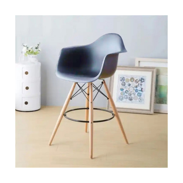 Стілець Тауер Вуд Eames барний високий сірий