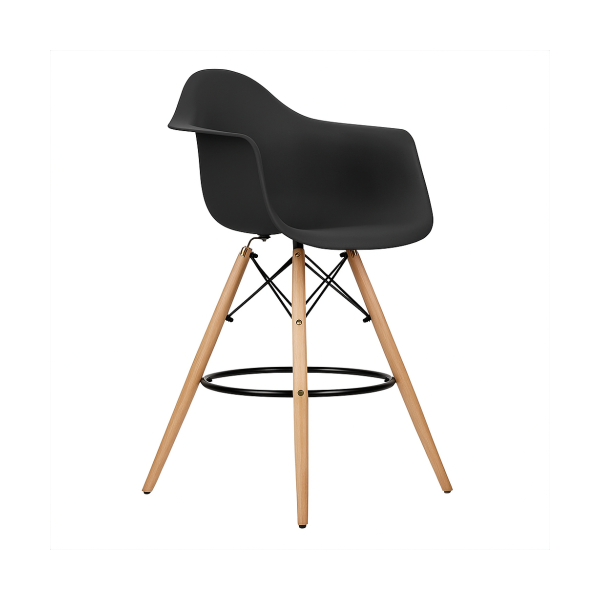 Стілець Тауер Вуд Eames барний високий чорний
