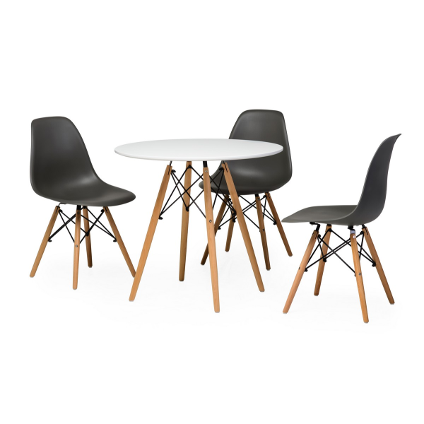 Стіл обідній ЕТНА MDF (D=80cm), білий