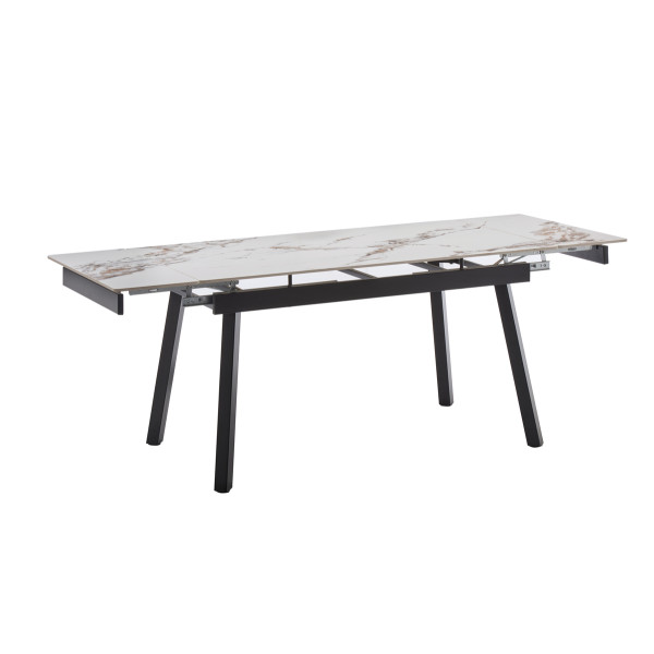 Стіл Бастіон 140 (+30+30)*80, чорний/нефріт білий